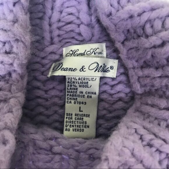 Deane &White Vintage Y2K Hand Knit Cable Chunky Sweater Wool Coastal Fisherman L - Picture 6 of 16